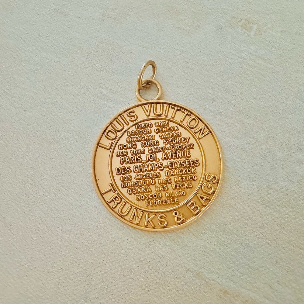 Louis Vuitton Rose Gold, Charm, Pendant, XL Medallion, Trunks & Bags, Upcycle